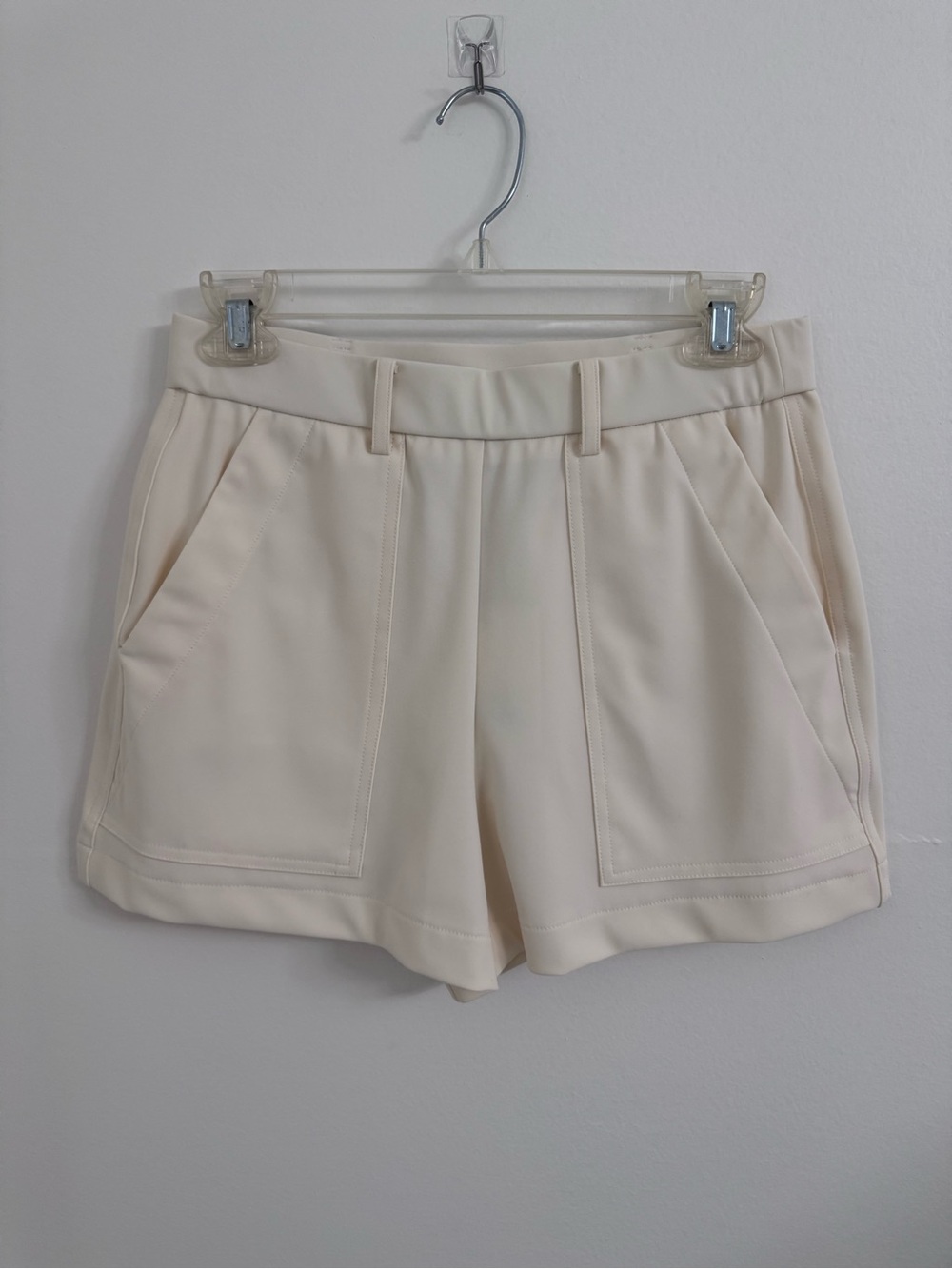 High-Waist Cream Tailored Women's Shorts